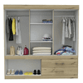 thumbnail image 3 of Closet Armario con 5 Puertas, 2 Cajones, Zapatero y Tubos para Colgar Ropa Color Duna | Excelsior, 3 of 8