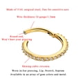thumbnail image 3 of Seamless 8mm Nose Hoop 16g Cartilage Earring Nose Rings 16 Gauge 14k Gold Huggie Earrings for Women Hinged Daith Helix Rook Lip Piercing Jewelry 316L Surgical Steel Cubic Zirconia Huggie Hoop, 3 of 4
