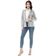 thumbnail image 5 of Women's Loose Sparkle Sequin Jacket Long Sleeve Casual Blazer Open Front Cardigan Coat, Silver, Small, 5 of 7