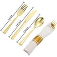 thumbnail image 3 of Décor: 160-Piece Pre-Rolled Gold Cutlery & Napkin COMBO Set – Perfect for Weddings, Parties, & Events-Setting for 40, 3 of 5