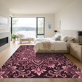 thumbnail image 3 of ODIKA 4'x6' Machine Washable Non-Slip Area Rug, Oriental Burgundy High Traffic Rug, Pink, 1014810, 3 of 7