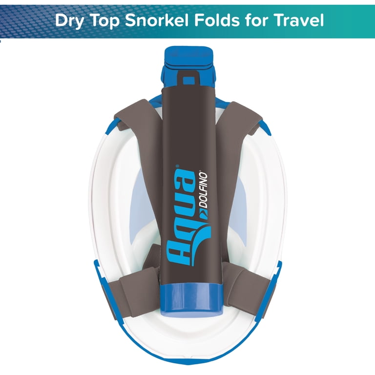 Dolfino Full Face Snorkel Mask, Blue, L/XL, Ages 12+ photo 6