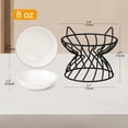 thumbnail image 5 of Raised Ceramic Cat Food Bowl - Elevated Cat Dish with Anti Slip Metal Stand - Wide Shallow Cat Bowl Whisker Friendly - Small Cat Plate - Cute Cat Feeding Bowls - Microwave and Dishwasher Safe - 8 oz, 5 of 7