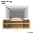 thumbnail image 4 of Bestier Arched Door Wooden TV Stand for TVs up to 70", Curved Corner Media Console with Open Shelf,Modern Entertainment Center with Dust-Free Enclosed Base,Natural Oak, 4 of 9