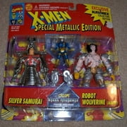 X Men Special Metallic Edition Silver Samurai-Cyclops-Robot Wolverine Toy Biz