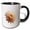 Black/White, variant on 3drose, Peony Single Flower Cut Out, 11oz Two-tone Red Mug