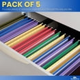 thumbnail image 6 of 1InTheOffice Poly Expanding Hanging File Folders Letter Size, Hanging File Pocket, File Cabinet Dividers, Assorted, 5/Pack, 6 of 9
