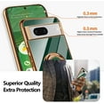 thumbnail image 2 of Compatible with Google Pixel 7 Pro 5g Cell Phone Case Ultra Slim Thin with 360°Finger Ring Stand Metal Electroplated Soft TPU Frame Full Body Shock-Absorption Bumper Hard Back Mobile Cover-Green, 2 of 14