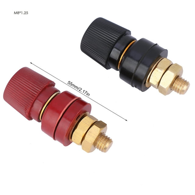 Dioche 2pcs 555 Type Binding Post Brass Pillar Terminal Block M8 Thread 0V-380V 200A,555 Binding Post,M8 Binding Post
