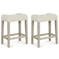 thumbnail image 1 of Gymax 24'' Bar Stools Set of 2 w/ Footrest Rubber Wood Frame for Kitchen Island, 1 of 8