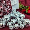 thumbnail image 4 of 54 Pcs Disco , Hanging Disco Decor Mini Silver Disco Cake Topper Mirror Decorations Wedding Christmas, 4 of 6