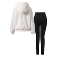 thumbnail image 3 of RMGVDSD Girls 2 Piece Fall Winter Outfit Set Soft Fuzzy Hoodie Tops and Black Leggings Pants Tween Girl Clothes Fashion Casual Outfits, 3 of 7