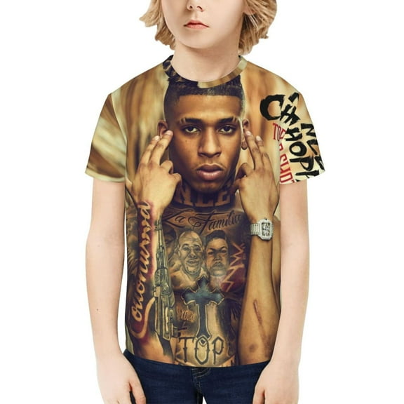 Nle Choppa Kids T-Shirt 3d Printed Graphic T-Shirts Boys And Girls Short Sleeve Shirts For Youth Kids X-Small
