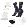 thumbnail image 3 of Hirioo Space Cartoon Pattern Adult Middle Tube Socks Breathable Sock Non-Pilling,Contrasting Color Design, 3 of 6