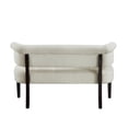 thumbnail image 4 of Addilynn Rectangular Bench Cream White Linen Upholstered Button Tufted, 4 of 10