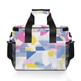 thumbnail image 7 of FORMRS Insulated Cooler Bag 24 Cans Capacity Soft Leakproof Lunch Box with Side Pockets, Retro Simple Shapes, 7 of 7