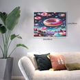 thumbnail image 2 of Daiia Starry Sky Colorful Donut Print Canvas Decorative Picture – 30x40in Artistic Wall Art, Ready-to-Hang Canvas Print for Living Room（Horizontal）, 2 of 6