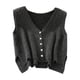 thumbnail image 3 of Suéter de mujer, chaleco informal con cuello en V, transpirable, para mujer, camisetas sin mangas de moda Gris, 3 of 9