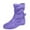 Purple, variant on Hvyesh Mid Calf Dress Boots For Women Wide Calf Slouchy Boots Zip up Flat Heel Boots Buckle Zipper Fall Winter Short Round Toe 2023 Boots ,Boots for Women Clearance