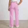 thumbnail image 4 of TOWED22 Girls' Sweatpants Straight Leg Drawstring Kids Joggers Open Bottom Baggy Teen Pants with Pockets(Pink,13-14 Y), 4 of 6
