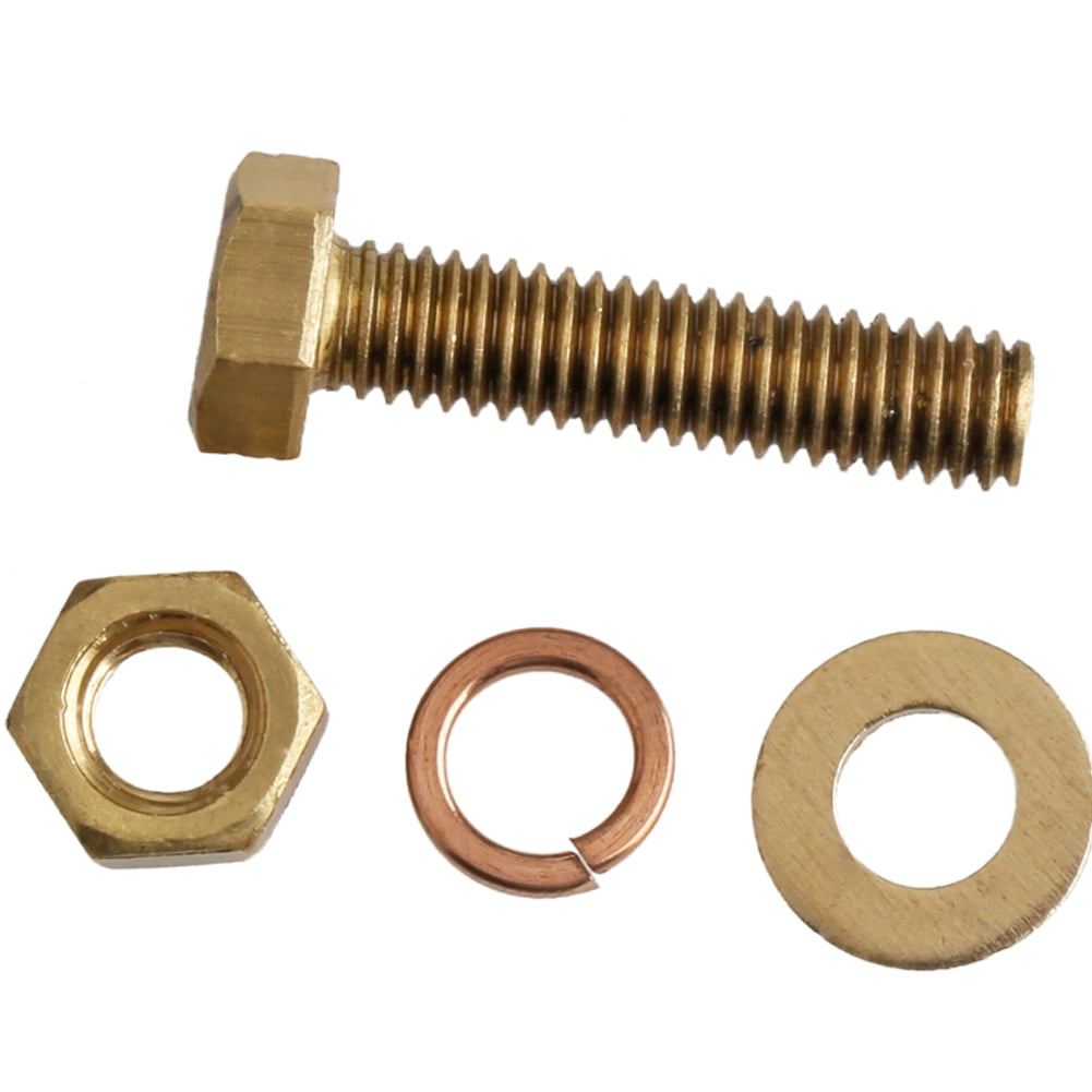 (1pcs) Brass Hex Bolt and Nut Flat Washer Lockwasher Kit, M12x90mm .