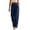 Navy, variant on Boho Pants Women Casual Wide Leg Beach Pants Elastic Waist Hollow out Trousers with Pockets Summer Vacation Clothes