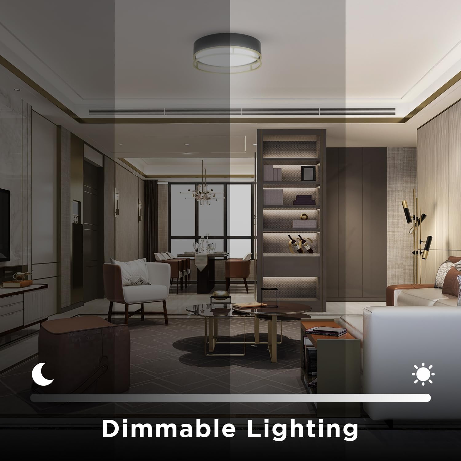 LED Ceiling Light Fixture Interior, Overhead Flush Mount Ceiling Light Black and Gold, Kitchen Light Fixtures 13 inch 20W, Close to Ceiling Light Fixture for Bathroom, Living Room, Hallway