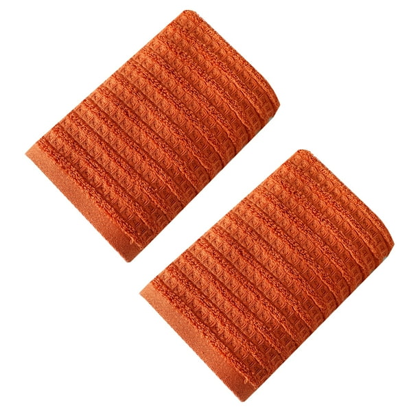 Toalla de manos Rewera 100 % algodón, suave y absorbente, toallas de mano con diseño de gofre para baño, juego de 2 toallas de secado rápido