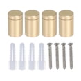 thumbnail image 1 of 4 Pcs 0.59" x 0.8" Tornillos de soporte de aleación de aluminio Kit de hardware de montaje de letreros de pared con 4 tornillos para colgar letreros de acrílico y vidrio, rosa dorado, 1 of 6