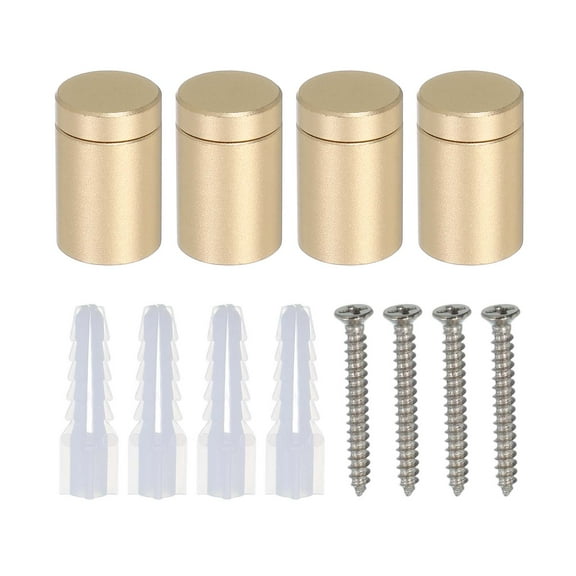 4 Pcs 0.59" x 0.8"Standoff Screws Aluminum Alloy Wall Mount Sign Mounting Hardware Kit with 4pcs Screws for Hanging Acrylic Glass Signs, Rose Golden