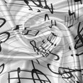 thumbnail image 7 of Ambesonne Music Valance & Curtain, Repeating Musical Clef Motif, 55"x45", Pearl Black White, 7 of 7