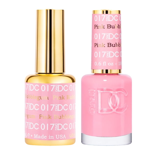 Dnd Dc Juego De Esmalte De Gel Pink Collection Uv/Led Gel Polish Y Laca De Uñas Seca Al Aire A Juego Sin Chips Duo 017 Pink Bubblegum 0.5 Fl Oz