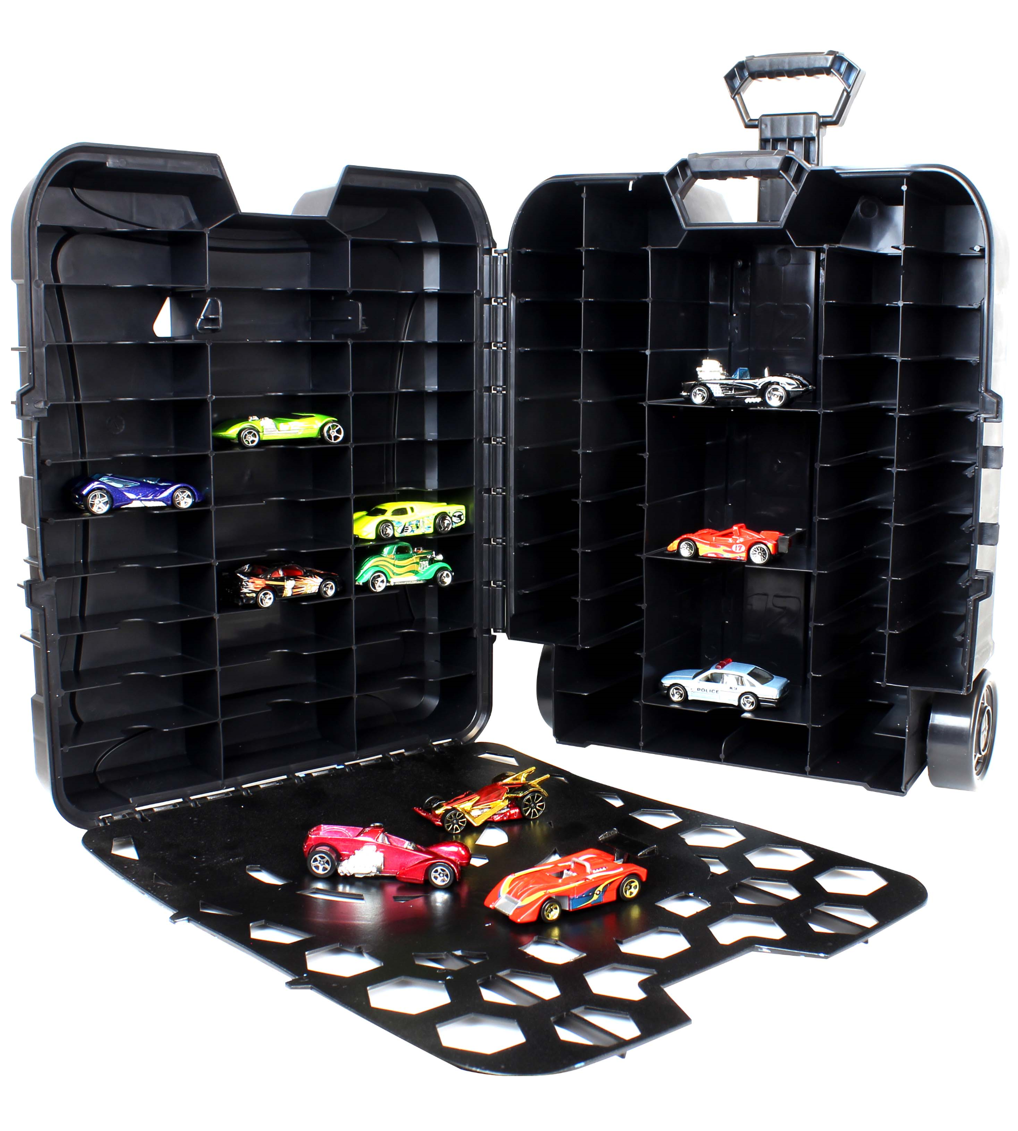 Hot Wheels 110 Vehicle Playsets Plastic Carrying Case in Black, for Child Ages 3+ - image 3 of 5