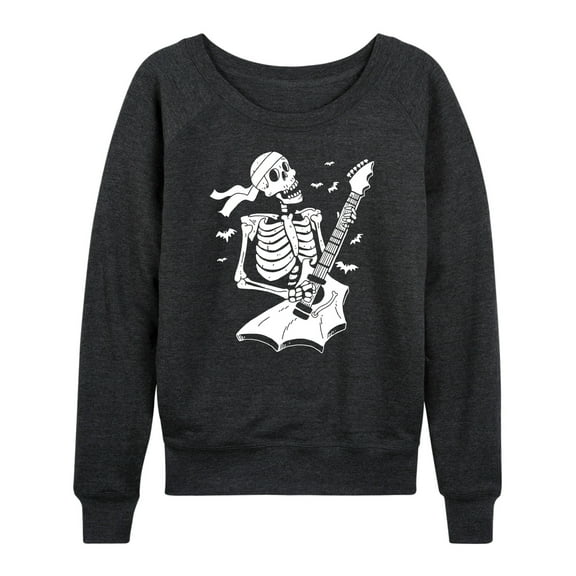Instant Message - Skeleton Guitar - Women's Lightweight French Terry Long Sleeve Shirt