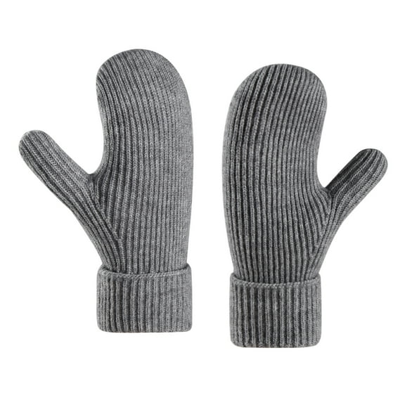 Men's Winter Gloves Warm Lining Elastic Cuff - Knit Stretchy Cold Weather Warm Knit Thick Gloves Mittens