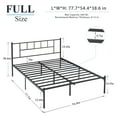 thumbnail image 6 of VECELO 3-Piece Bedroom Set with Full Metal Bed Frame with Headboard and 2 Black Nightstands, 6 of 9