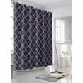 thumbnail image 3 of Navy Blue Geometric Stall Shower Curtain, Waterproof Shower Curtains for Bathroom, Brown Modern Abstract Art Aesthetics Washable Fabric Cloth Bath Curtain for Bathtub with Hooks 36x72 Inches, 3 of 6