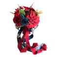 thumbnail image 1 of Flores de rosas artificiales azules y rojas de boda Novia con exquisitos accesorios de bodas para compromiso Aniversario Toss Bouquet mayimx ramos de novia, 1 of 9