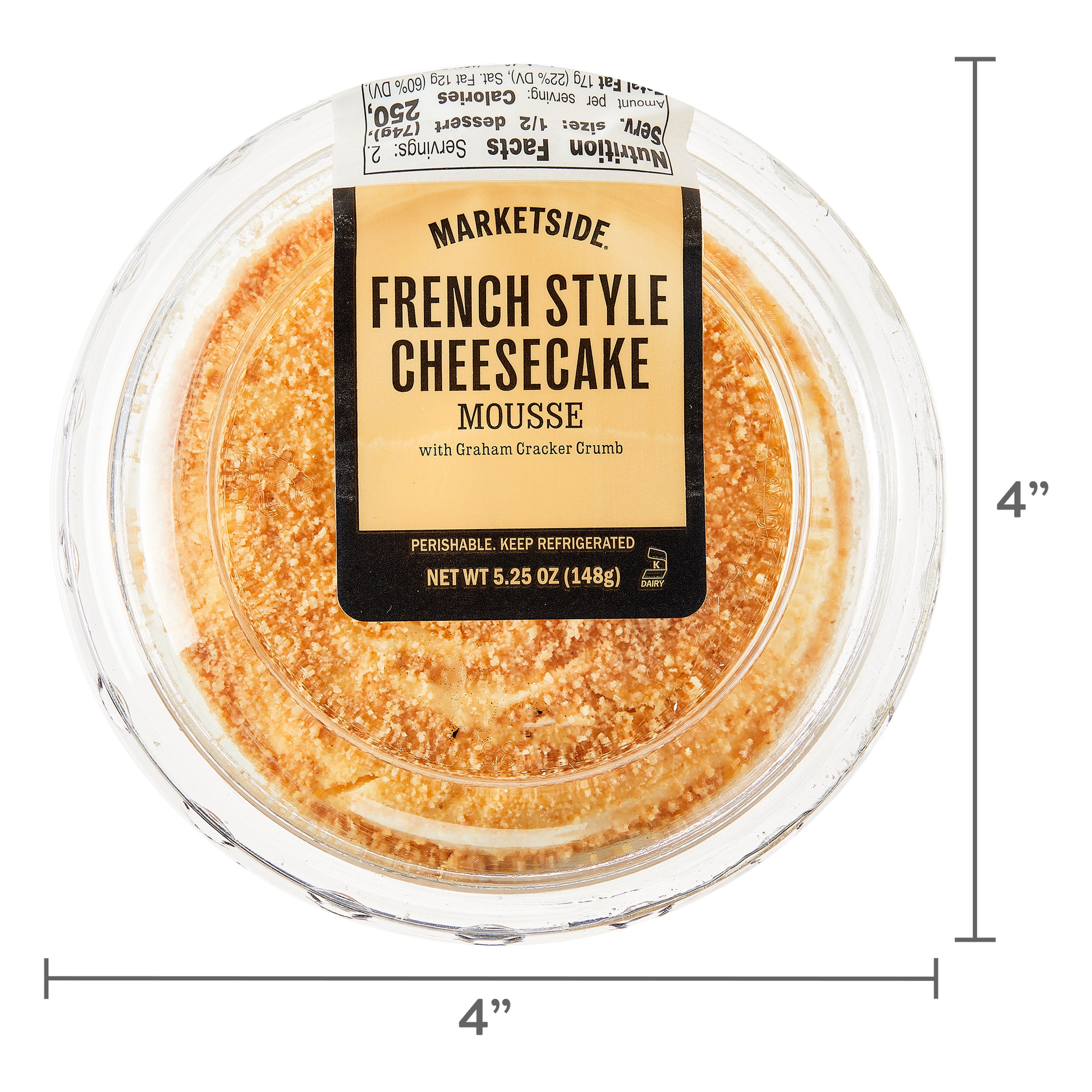 Marketside French Style Creamy Cheesecake Mousse Dessert Cup, 5.25 oz (Refrigerated)
