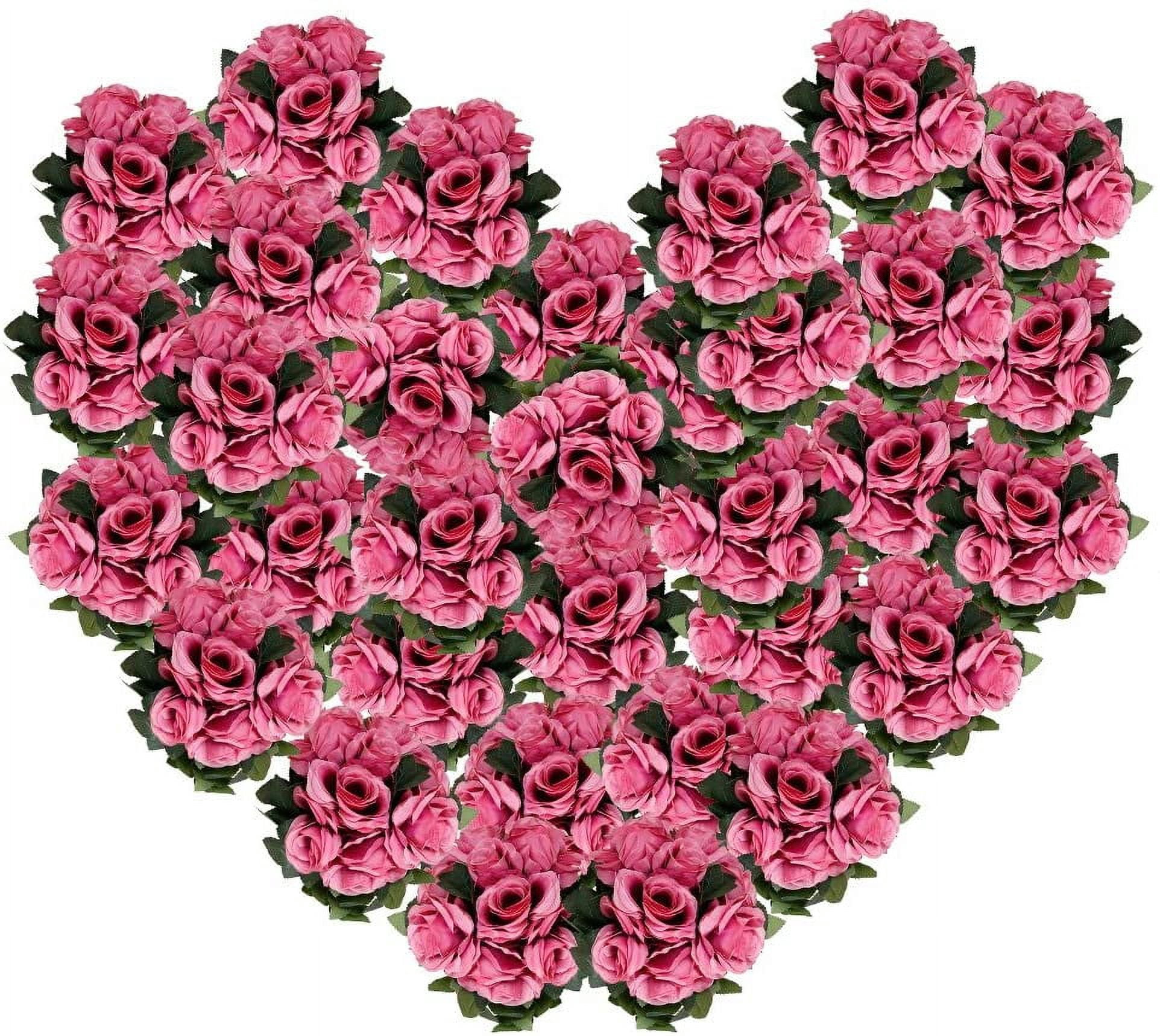 ReedCA 4PCS(28.8 FT) Artificial Rose Vines Fake Silk Flowers Rose Garlands Hanging Rose Ivy Plants for Wedding Home Office Arch Arrangement Decoration (red)