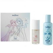 Zara Kids Disney Frozen II Elsa EDC Eau De Cologne 50ML (1.69 FL. OZ) + Anna Body Glitter 25ML (0.85 FL. OZ) Girls Perfume Fragrance Spray Set