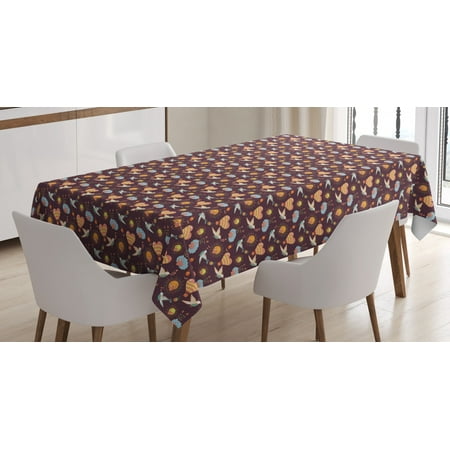 

Adventure Nursery Tablecloth Heart Shape Hot Balloon Puffy Clouds Hugging Heart Figures and Flying Rectangular Table Cover for Dining Room Kitchen 60 X 90 Inches Multicolor by Ambesonne