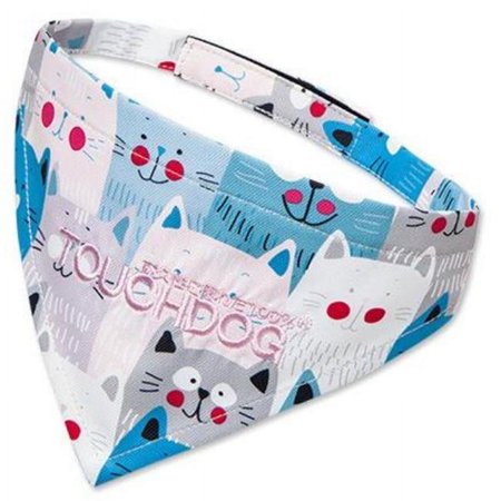 UPC: 0810051330816 | Touchdog Cotton & Polyester Head-Popper Dog & Cat Bandana  White  M