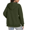 thumbnail image 3 of Women Oversized Hooded Zip Up Cardigan Sweatshirts Long Sleeve Hoodie Casual Lightweight Sweater Fashion Jacket, Army Green, XL, 3 of 7