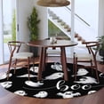 thumbnail image 3 of Helloween Round Area Rug 7Ft Washable Circle Rugs for Dorm Laundry Room, Boo Ghost Cute Spooky Black Non-Slip Carpet Floor Mats Indoor Outdoor Carpet Runner Aesthetic Home Decor, 3 of 8