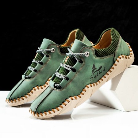 

autumn new casual shoes fashion -stitched lace-up plus size breathable lazy shoes