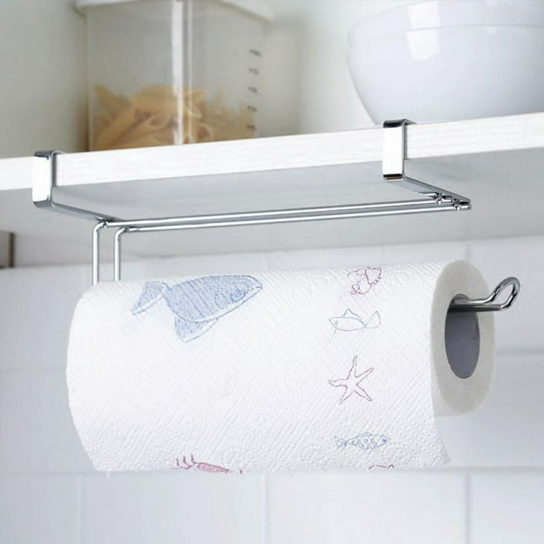 YIGII Paper Towel Holder Over Cabinet Door Hanging Kitchen Cabinet Paper  Towel Roll Holder - Over The Door & Inside Cabinet, Stainless Steel