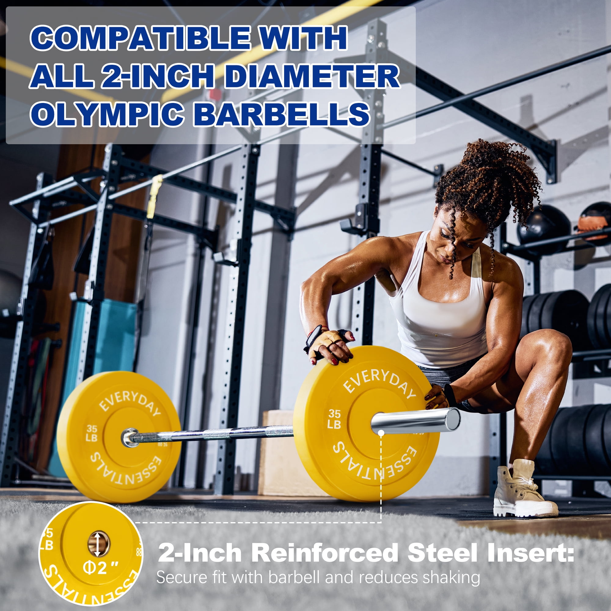 BalanceFrom Olympic Bumper Plate Weight Plate, 35 lbs Pair Color