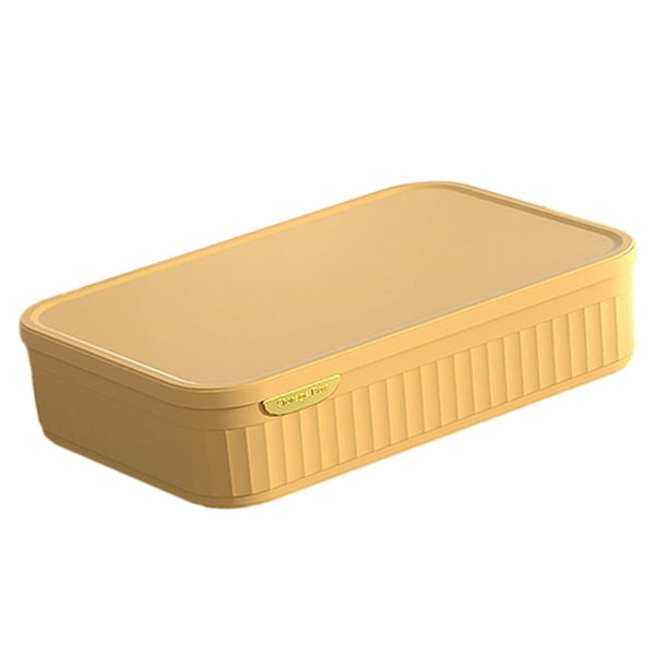 Organizador de armario, contenedor apilable, duradero, con tapa a prueba de polvo Amarillo
