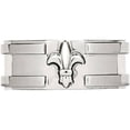 thumbnail image 4 of Stainless Steel Fleur de lis 10mm Brushed & Polished Band, 4 of 9